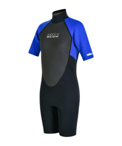 SHOCKN BLUE SPRING NEO FLATLOCK NERO 3/2 BACK ZIP M/CORTA NIÑO