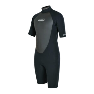 SHOCKN BLUE SPRING DE NEOPRENE FLATLOCK NERO 3/2 BACK ZIP M/CORTA