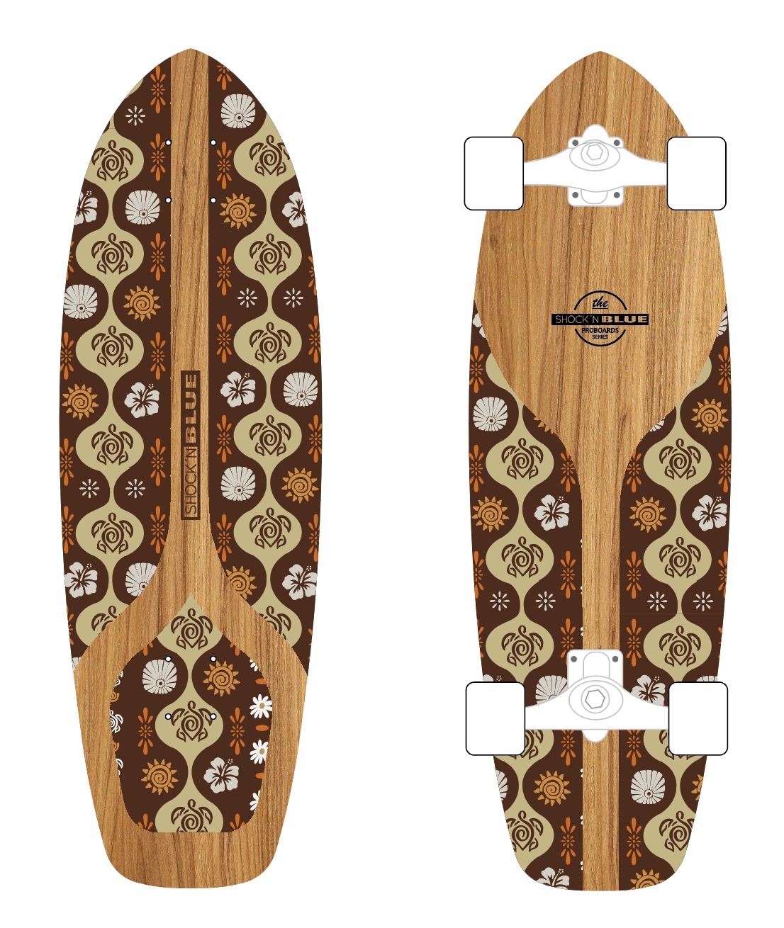 SURF SKATE SHOCKN BLUE MAHALO