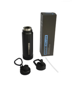 BOTELLA TERMICA DEPORTIVA ACERO INOXIDABLE 600 ml NEGRO