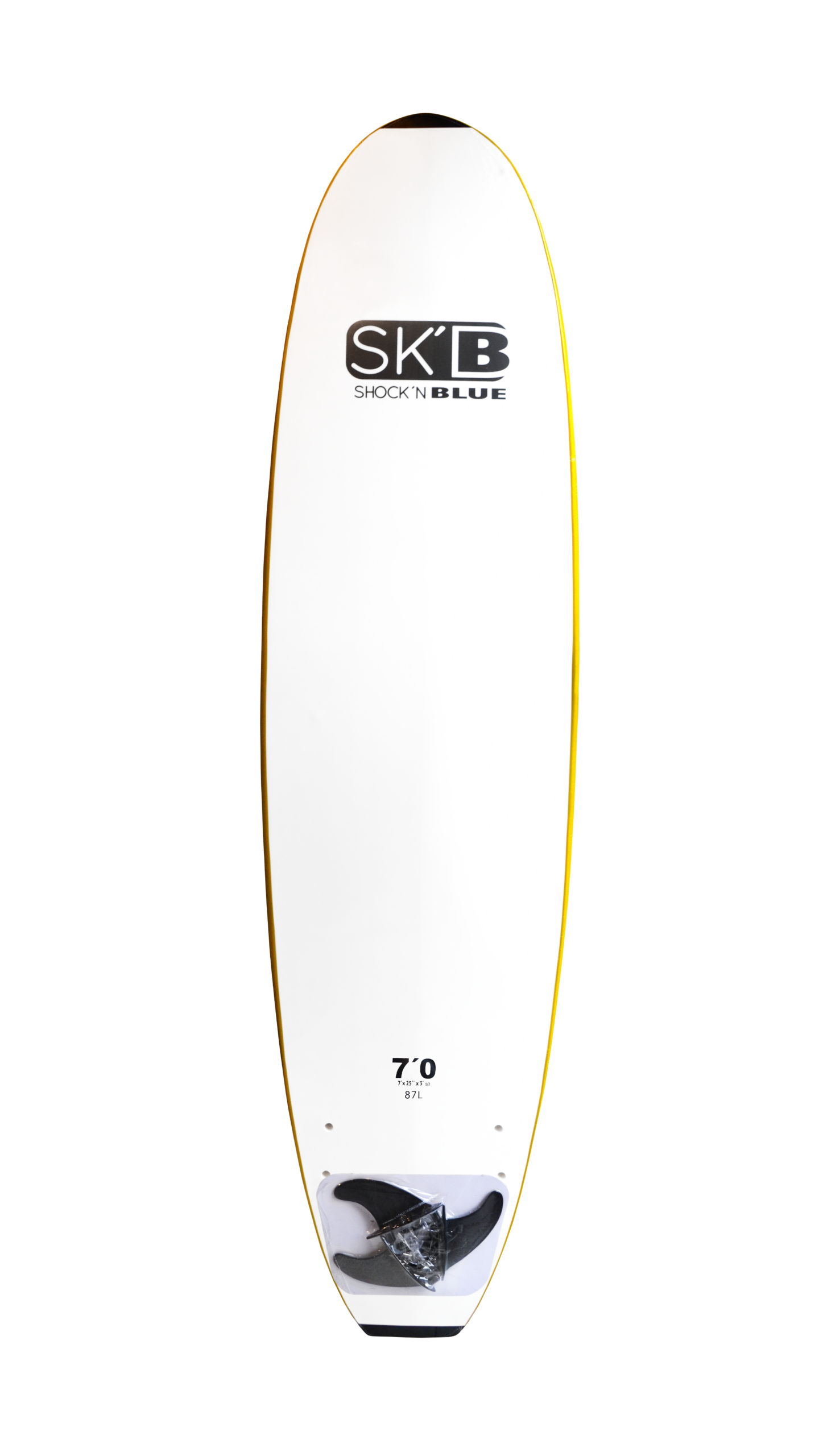 SHOCKN BLUE TABLA SOFT ESCUELA SUPER WIDE SERIES 7′ X 25″ X 3″ 1/2 COLOR AMARILLO - Imagen 3