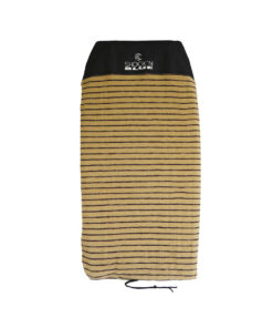 SHOCKN BLUE FUNDA DE BODYBOARD  ELASTIZADA BEIGE C/RAYAS NEGRAS