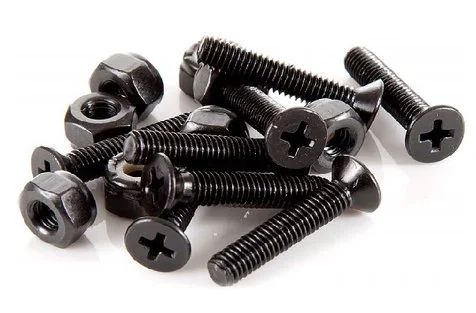 SET X 8 TORNILLOS PREMIUM + 8 TUERCAS AUTOFRENANTES NEGRAS PARA SKATE, SURF SKATE Y LONGBOARDS. - Imagen 3