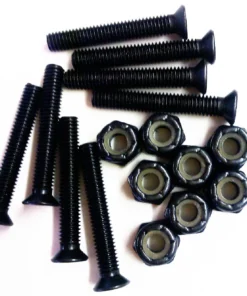Alternative view of SET X 8 TORNILLOS PREMIUM + 8 TUERCAS AUTOFRENANTES NEGRAS PARA SKATE, SURF SKATE Y LONGBOARDS.
