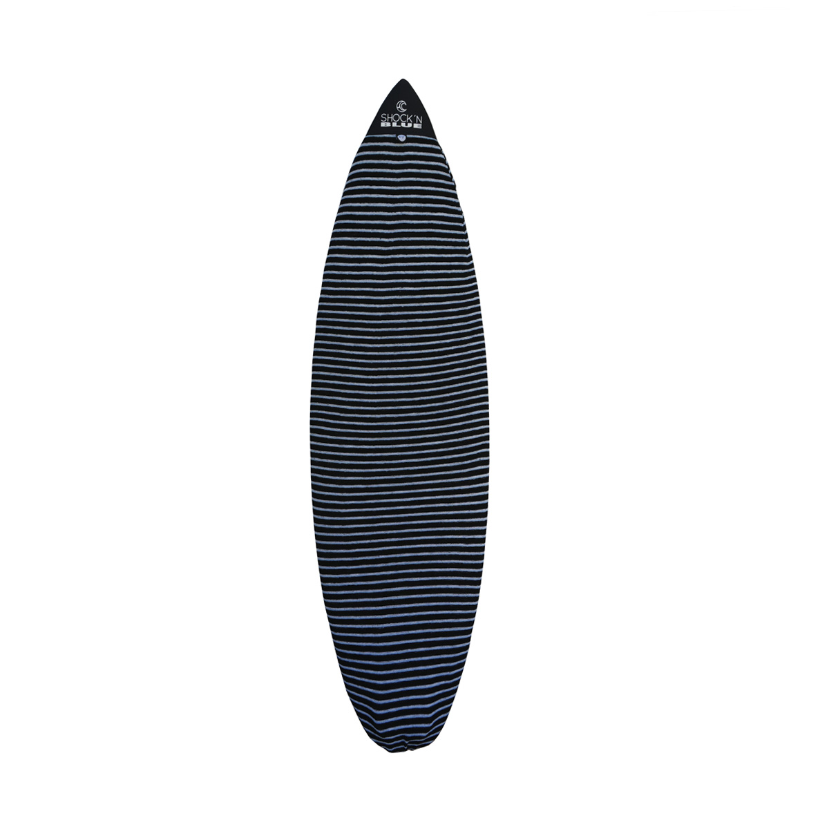 SHOCKN BLUE FUNDA SURF RETRO FISH ELASTIZADA 6'3 NEGRA CON RAYAS - Imagen 4